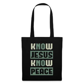 Know jesus church god christian gift - Tote Bag - black - Front