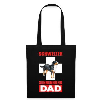Schweizer Sennenhund Geschenkidee Hund - Stoffbeutel - Schwarz - Vorne