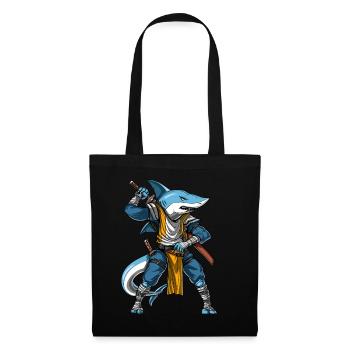 Requin Samurai Ninja - Sac en tissu - noir - Devant