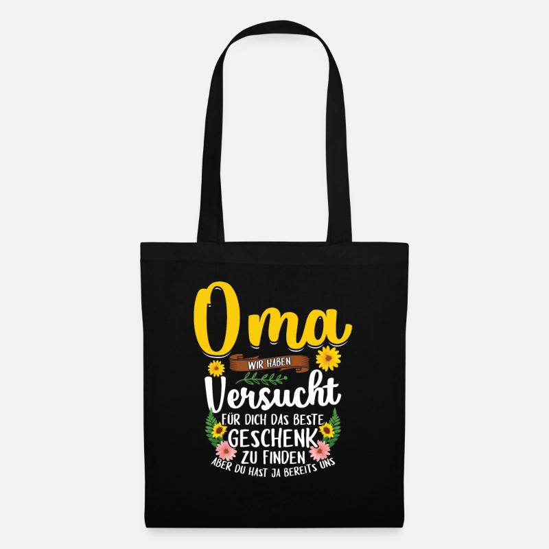 Oma Geschenk Geschenkidee Geburtstag - Stoffbeutel - Schwarz