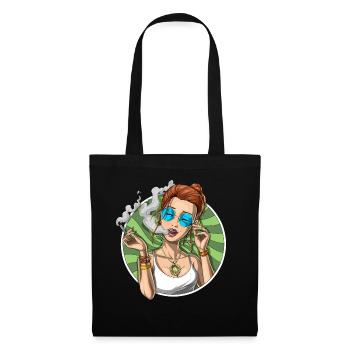 Weed Stoner fumer du cannabis - Sac en tissu - noir - Devant