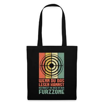 Furzzone | Furz Pupsen Furzen Geschenk - Stoffbeutel - Schwarz - Vorne