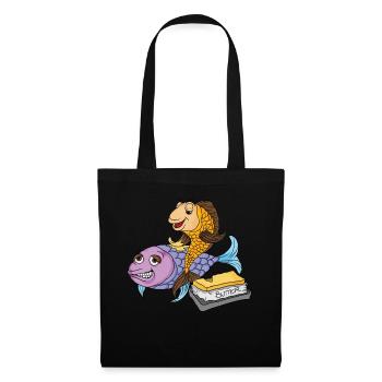 Beurre au poisson Dire bas allemand - Sac en tissu - noir - Devant