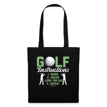 Golf Lustig Golfen Golfspieler Geschenk Golfer - Stoffbeutel - Schwarz - Vorne