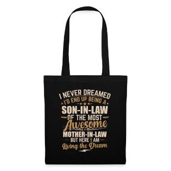 Schwiegersohn Geschenk Schwiegersöhne Geschenkidee - Stoffbeutel - Schwarz - Vorne