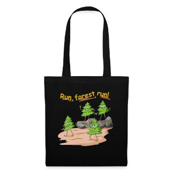 Fir tree run forest run in the forest as a jogger - Tote Bag - black - Front