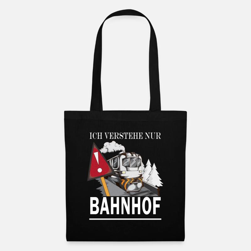 Modeleisenbahn ich verstehe nur Bahnhof Eisenbahn - Stoffbeutel - Schwarz