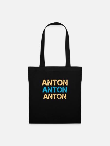 Anton, Anton Name, Anton Geschenk - Stoffbeutel - Schwarz