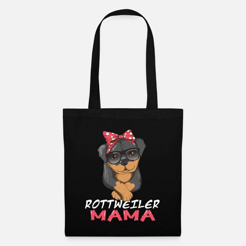 Hunderasse Rottweiler Mama Hundebesitzer Spruch - Stoffbeutel - Schwarz