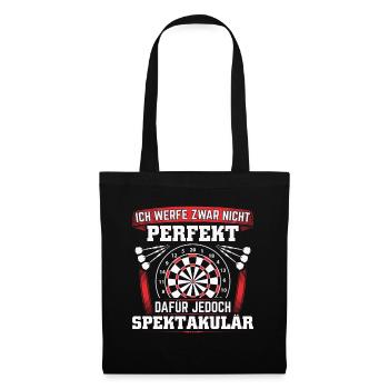 Dart Darten | Darts Lustig Dartspieler Geschenk - Stoffbeutel - Schwarz - Vorne