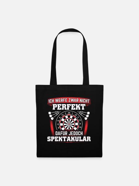 Dart Darten | Darts Lustig Dartspieler Geschenk - Stoffbeutel - Schwarz