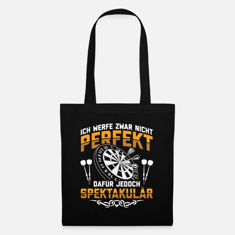 Dart | Darten Darts Lustig Dartspieler Geschenk - Stoffbeutel - Schwarz