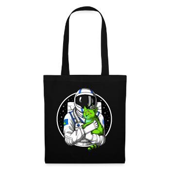 Chat étranger d’astronaute - Sac en tissu - noir - Devant
