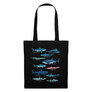 Biologie marine d’espèces de requins - Sac en tissu - noir - Devant