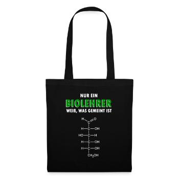 Glucose Biologie Lehrer Geschenk - Stoffbeutel - Schwarz - Vorne