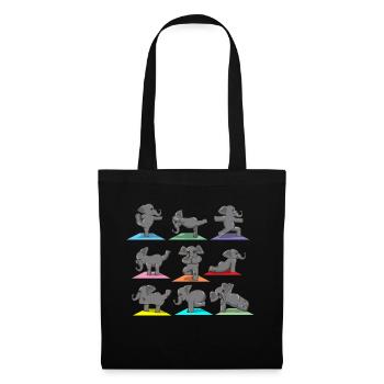 Yoga Pose Sport Elephant Funny Humorous Gift - Tote Bag - black - Front