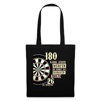 180 kann jeder werfen Dartscheibe Teamplayer Dart - Stoffbeutel - Schwarz - Vorne