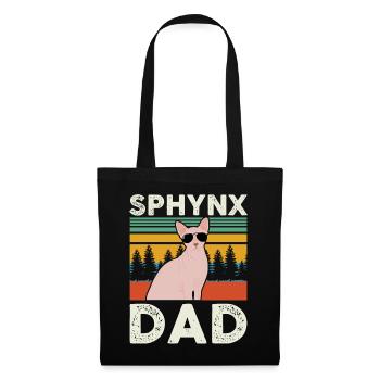 Sphynx papa | Sphinx chat cadeau propriétaire de chat - Sac en tissu - noir - Devant