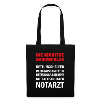 Rettungsdienst Hierarchie - Stoffbeutel - Schwarz - Vorne