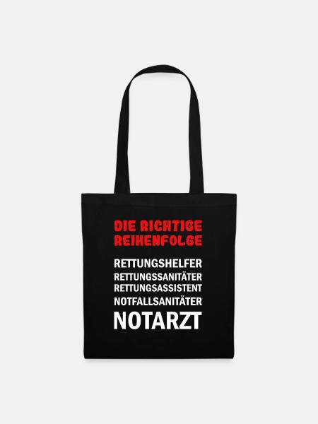 Rettungsdienst Hierarchie - Stoffbeutel - Schwarz