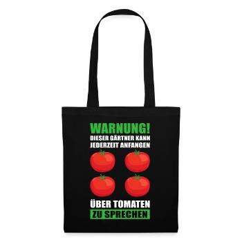 Tomaten Gartenarbeit Garten Hobbygärtner Geschenk - Stoffbeutel - Schwarz - Vorne