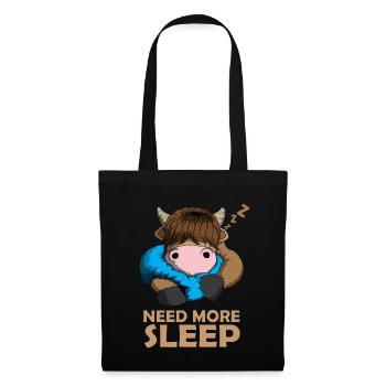Need more Sleep Scottish Highland Cattle Cow - Tote Bag - black - Front