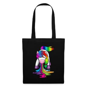 Licorne vomit créatures mythiques arc-en-ciel - Sac en tissu - noir - Devant