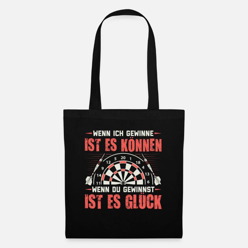 Dart Darts Darten Darter Dartscheibe Geschenk - Stoffbeutel - Schwarz