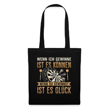 Dart Darts | Darten Darter Dartscheibe Geschenk - Stoffbeutel - Schwarz - Vorne