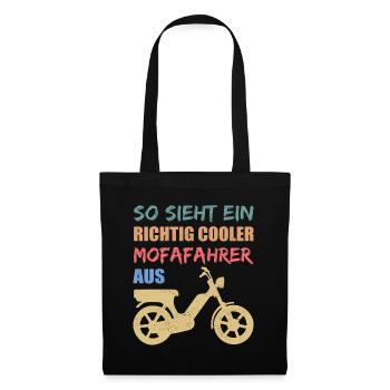 Mofa Mofafahrer Mofas Moped Mopedfahrer Geschenk - Stoffbeutel - Schwarz - Vorne