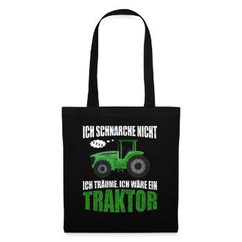 Traktor Schnarchen Trekker Schlepper Landwirt - Stoffbeutel - Schwarz - Vorne