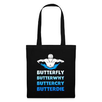 Papillon natation Natation Sport - Sac en tissu - noir - Devant