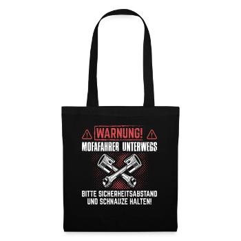 Mofa Mofafahrer Moped Mopedfahrer Mofas Geschenk - Stoffbeutel - Schwarz - Vorne
