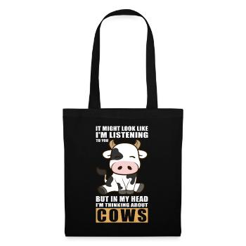 Cows cow cow pattern cattle cow lover gift - Tote Bag - black - Front