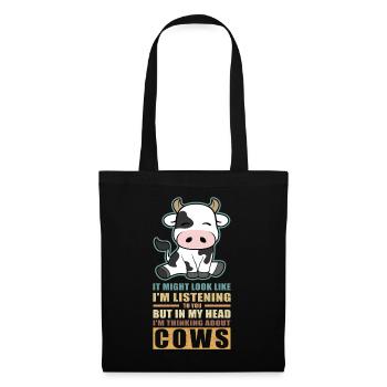 Cows cow | Cow pattern cattle cow lover gift - Tote Bag - black - Front