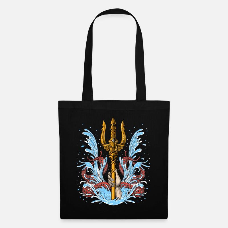 Trident Poséidon - Sac en tissu - noir