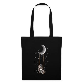 Astronaute Balançoire lune Univers Des étoiles - Sac en tissu - noir - Devant
