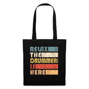 Relax The Drummer is Here Funny Saying Vintage - Tote Bag - black - Front