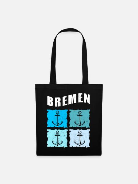 Bremen Stadt Norden Norddeutschland Moin Geschenk - Stoffbeutel - Schwarz