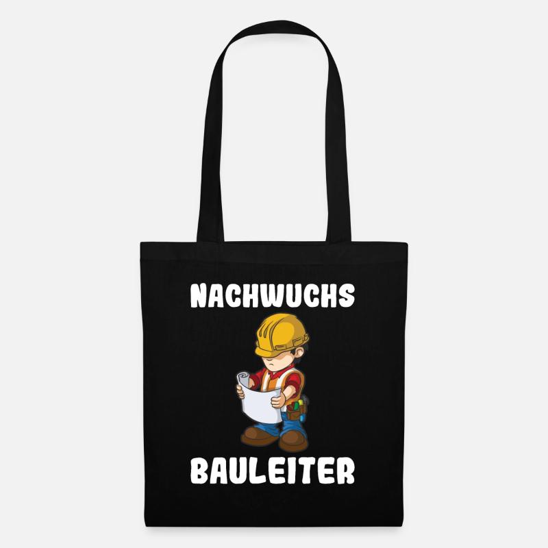 Nachwuchs Bauleiter Baustelle Bauarbeiter Jungen - Stoffbeutel - Schwarz