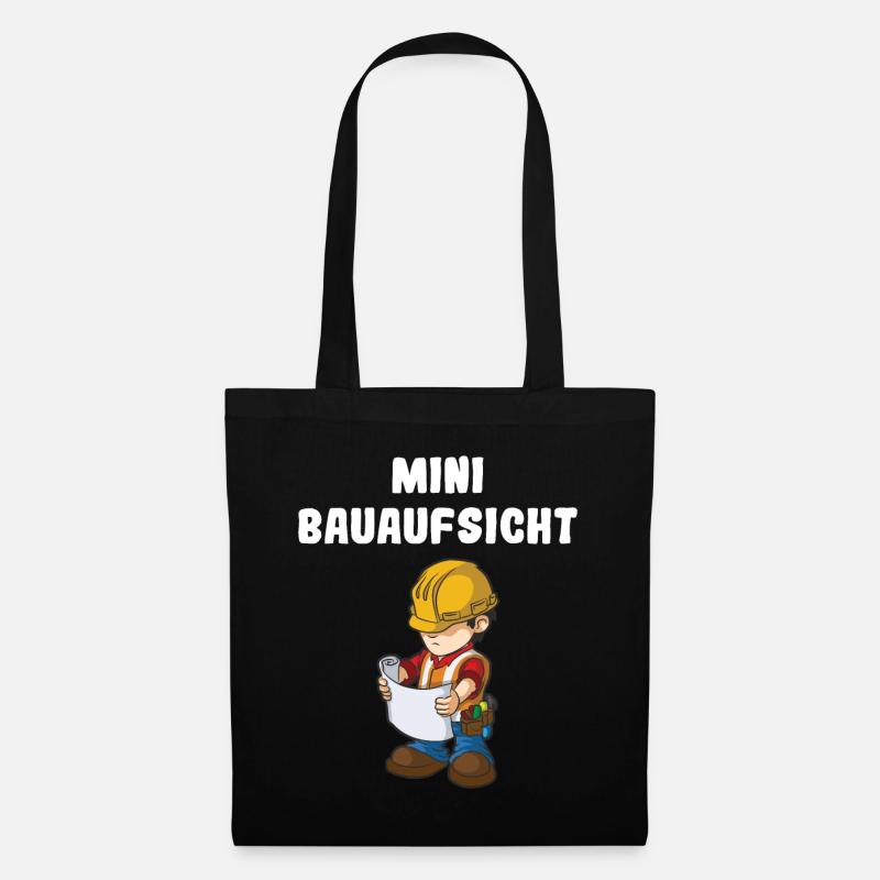 Jungen Bauaufsicht Nachwuchs Baustelle Bauarbeiter - Stoffbeutel - Schwarz