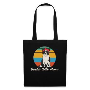 Cadeau de colley de propriétaire de chien de maman de border collie - Sac en tissu - noir - Devant
