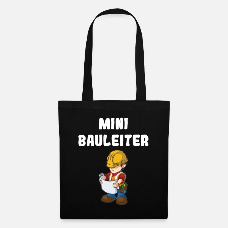 Nachwuchs Bauleiter Baustelle Bauarbeiter Jungen - Stoffbeutel - Schwarz
