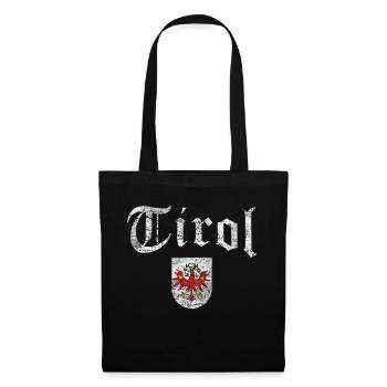 Tirol Vintage Retro mit Tiroler Wappen Adler - Stoffbeutel - Schwarz - Vorne