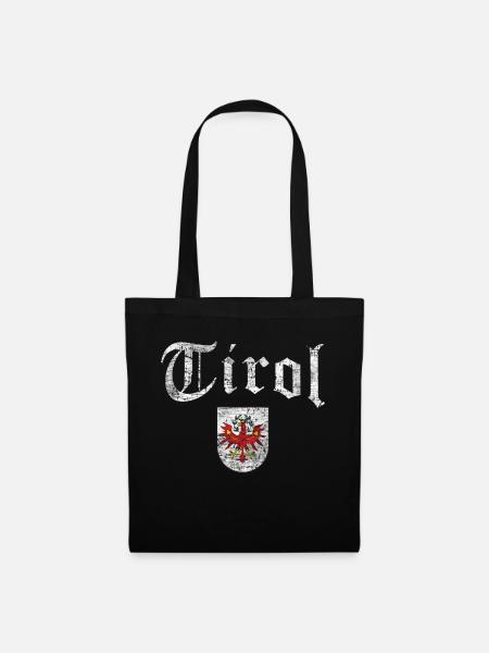 Tirol Vintage Retro mit Tiroler Wappen Adler - Stoffbeutel - Schwarz