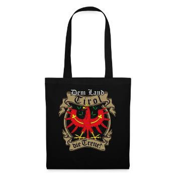 Dem Land Tirol die Treue mit Tiroler Adler Wappen - Stoffbeutel - Schwarz - Vorne