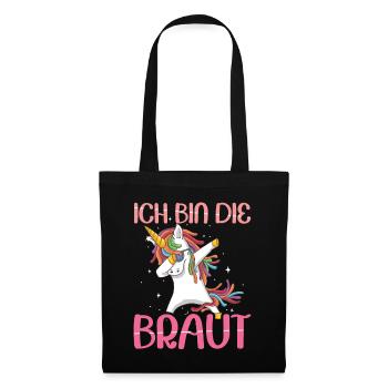 Braut Junggesellinnenabschied Hochzeit Geschenk - Stoffbeutel - Schwarz - Vorne