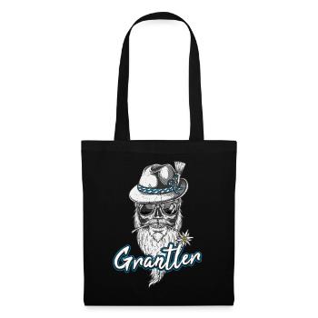 Grantler Grantln Bayern Tracht Grantla - Stoffbeutel - Schwarz - Vorne