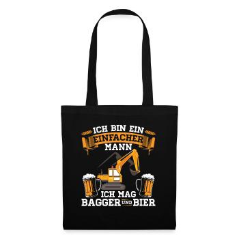 Baggerfahrer | Baggerführer Bagger Geschenk - Stoffbeutel - Schwarz - Vorne