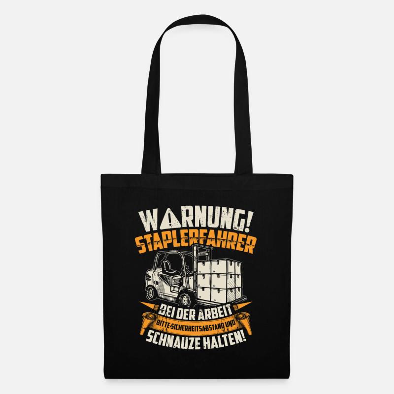 Staplerfahrer Stapler | Lagerist Geschenk - Stoffbeutel - Schwarz